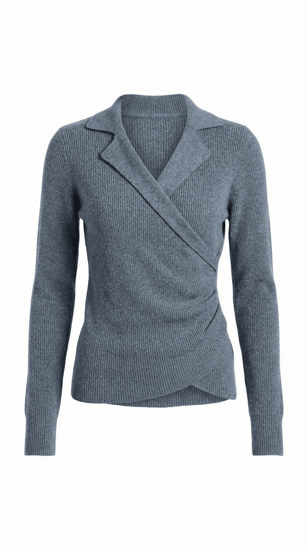 Sweter damski z dekoltem kopertowym - Arkadya Outlet - Women Top