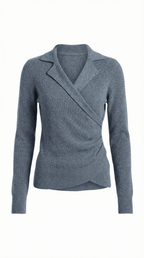 Sweter damski z dekoltem kopertowym - Arkadya Outlet - Women Top
