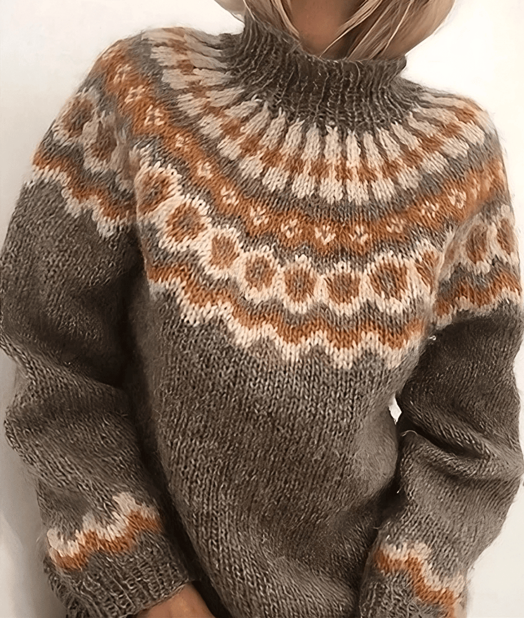Sweter Damski z Golfem | Długi Rękaw i Dzianinowa Konstrukcja - Arkadya Outlet - Sweaters