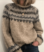 Sweter Damski z Golfem | Długi Rękaw i Dzianinowa Konstrukcja - Arkadya Outlet - Sweaters