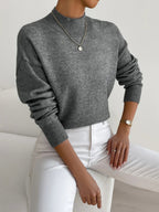 Sweter Damski z Golfem | Luźny Krój z Opuszczonymi Ramionami - Arkadya Outlet - Sweaters