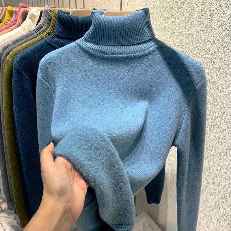 Sweter Damski z Golfem | Regularny Krój z Długim Rękawem - Arkadya Outlet - Sweaters