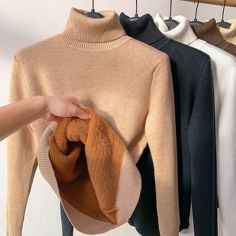 Sweter Damski z Golfem | Regularny Krój z Długim Rękawem - Arkadya Outlet - Sweaters