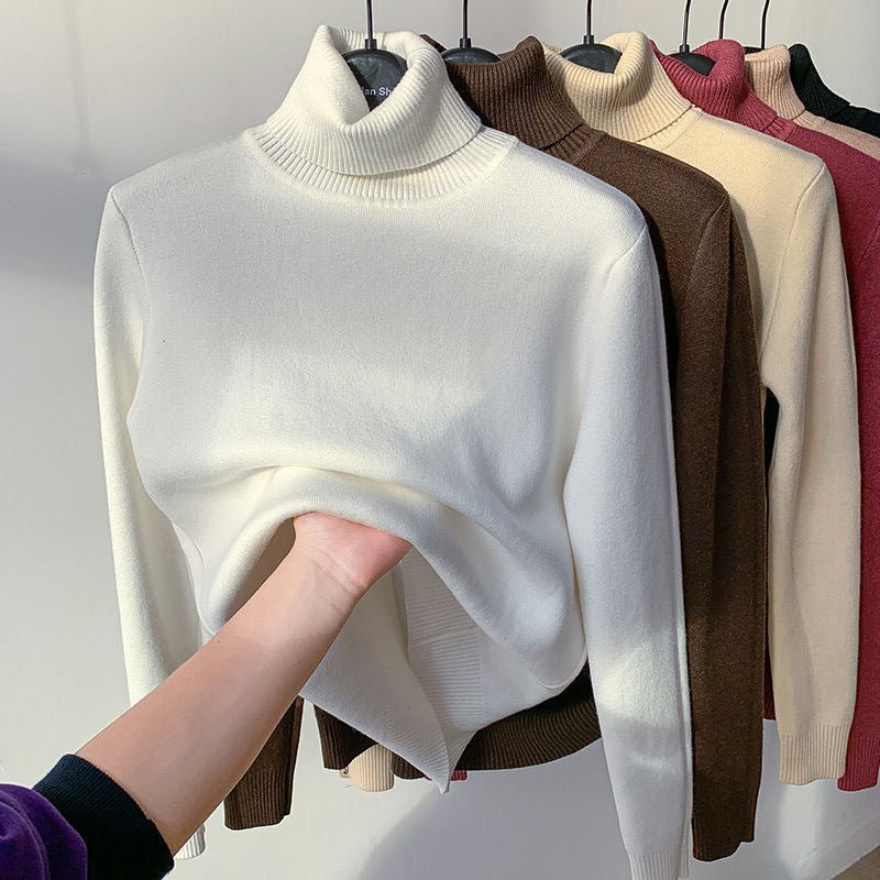 Sweter Damski z Golfem | Regularny Krój z Długim Rękawem - Arkadya Outlet - Sweaters