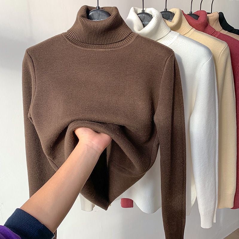 Sweter Damski z Golfem | Regularny Krój z Długim Rękawem - Arkadya Outlet - Sweaters