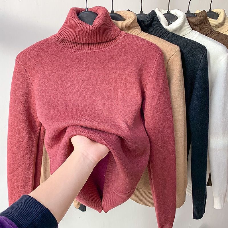 Sweter Damski z Golfem | Regularny Krój z Długim Rękawem - Arkadya Outlet - Sweaters