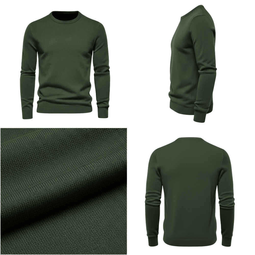 Sweter dzianinowy męski długi rękaw pulover - Arkadya Outlet - Men Sweaters