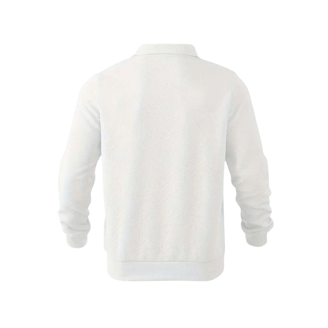Sweter męski 1/4 zamek luźny krój długi rękaw dzianina - Arkadya Outlet - Men Sweater