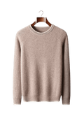 Sweter męski dekolt okrągły prążkowana dzianina standardowy krój - Arkadya Outlet - Men Sweater