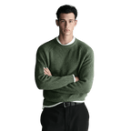 Sweter męski dekolt okrągły prążkowana dzianina standardowy krój - Arkadya Outlet - Men Sweater
