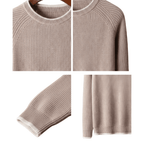 Sweter męski dekolt okrągły prążkowana dzianina standardowy krój - Arkadya Outlet - Men Sweater