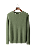 Sweter męski dekolt okrągły prążkowana dzianina standardowy krój - Arkadya Outlet - Men Sweater