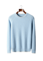 Sweter męski dekolt okrągły prążkowana dzianina standardowy krój - Arkadya Outlet - Men Sweater