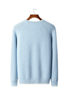 Sweter męski dekolt okrągły prążkowana dzianina standardowy krój - Arkadya Outlet - Men Sweater