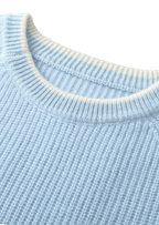 Sweter męski dekolt okrągły prążkowana dzianina standardowy krój - Arkadya Outlet - Men Sweater