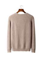 Sweter męski dekolt okrągły prążkowana dzianina standardowy krój - Arkadya Outlet - Men Sweater