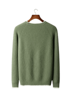 Sweter męski dekolt okrągły prążkowana dzianina standardowy krój - Arkadya Outlet - Men Sweater