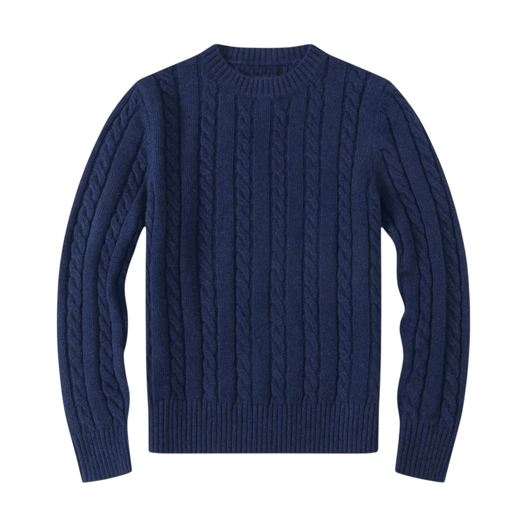 Sweter męski dzianinowy dekolt okrągły długi rękaw regularny krój - Arkadya Outlet - Men Sweater