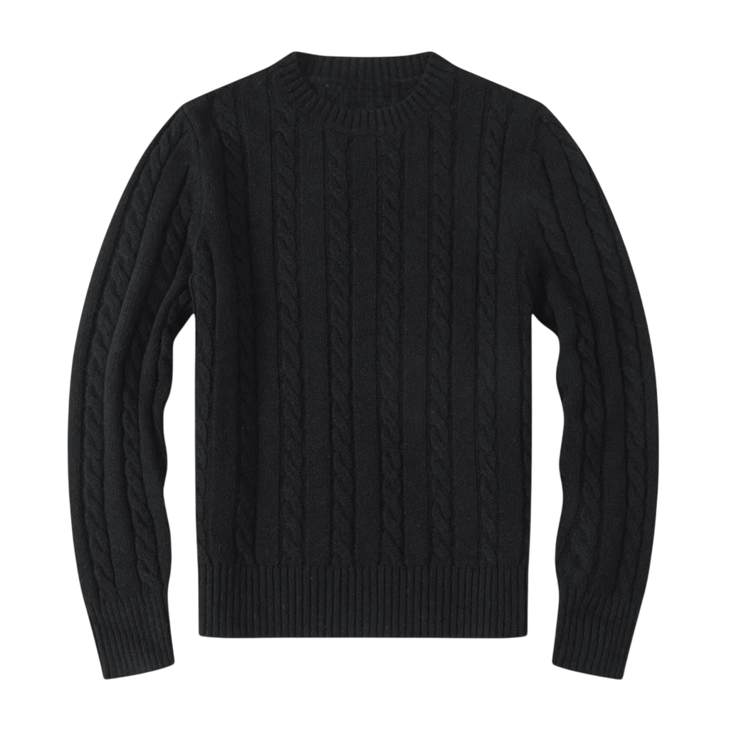 Sweter męski dzianinowy dekolt okrągły długi rękaw regularny krój - Arkadya Outlet - Men Sweater