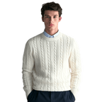 Sweter męski dzianinowy dekolt okrągły długi rękaw regularny krój - Arkadya Outlet - Men Sweater