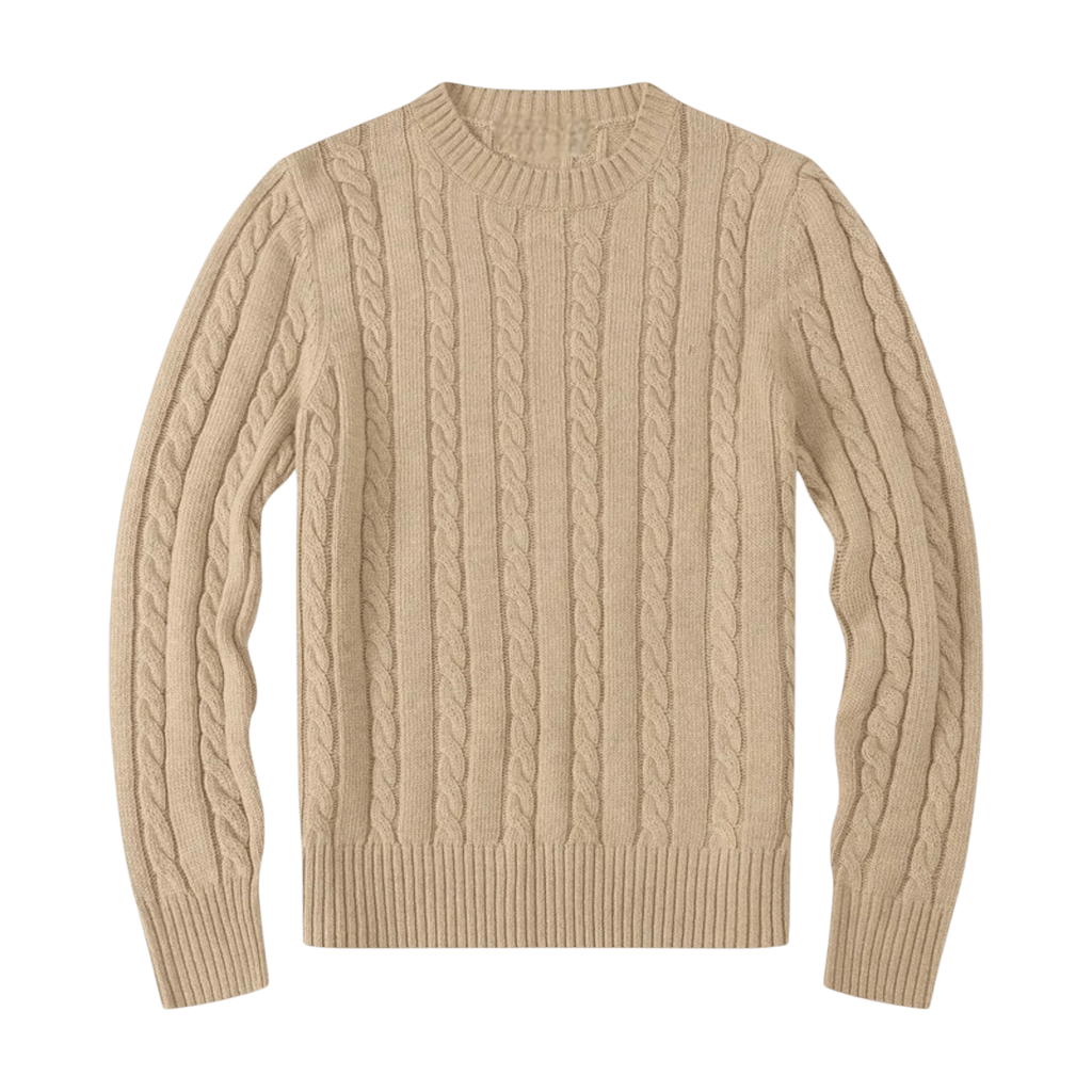 Sweter męski dzianinowy dekolt okrągły długi rękaw regularny krój - Arkadya Outlet - Men Sweater