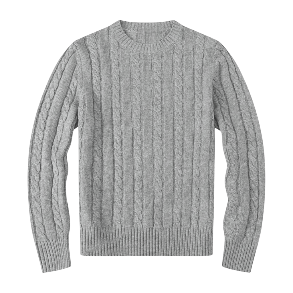 Sweter męski dzianinowy dekolt okrągły długi rękaw regularny krój - Arkadya Outlet - Men Sweater