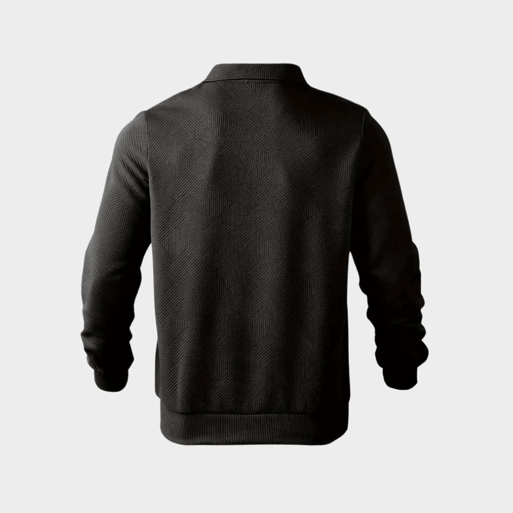 Sweter Męski | Geometryczny Wzór i Zamek przy Golfie - Arkadya Outlet - Sweaters