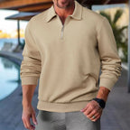 Sweter Męski | Geometryczny Wzór i Zamek przy Golfie - Arkadya Outlet - Sweaters