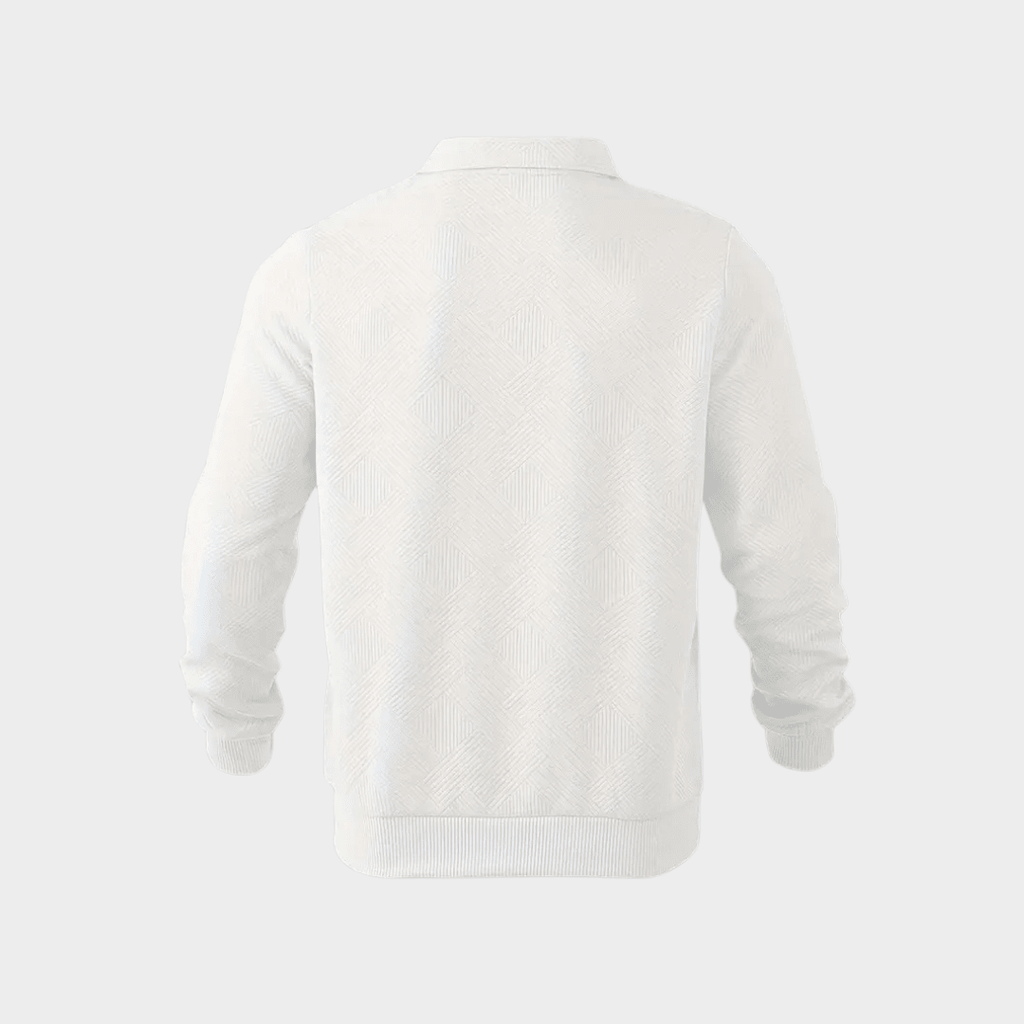 Sweter Męski | Geometryczny Wzór i Zamek przy Golfie - Arkadya Outlet - Sweaters