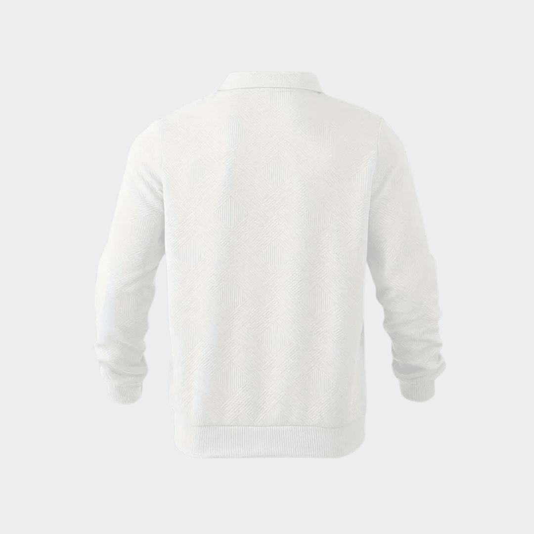 Sweter Męski | Geometryczny Wzór i Zamek przy Golfie - Arkadya Outlet - Sweaters