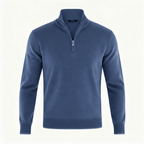 Sweter Męski | Golf z zamkiem błyskawicznym i dekoltem w serek - Arkadya Outlet - Sweaters