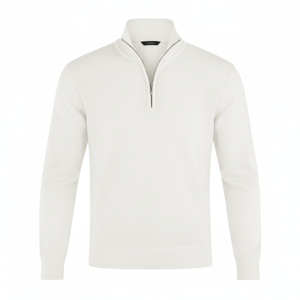 Sweter Męski | Golf z zamkiem błyskawicznym i dekoltem w serek - Arkadya Outlet - Sweaters