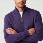 Sweter Męski | Golf z zamkiem błyskawicznym i dekoltem w serek - Arkadya Outlet - Sweaters