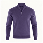 Sweter Męski | Golf z zamkiem błyskawicznym i dekoltem w serek - Arkadya Outlet - Sweaters