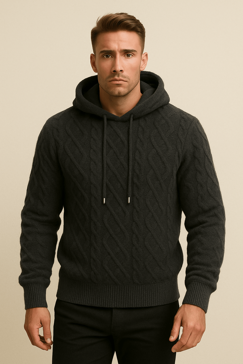 Sweter Męski | Luźny Krój z Długim Rękawem na Chłodne Dni - Arkadya Outlet - Sweaters