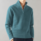 Sweter Męski | Luźny krój z suwakiem przy dekolcie - Arkadya Outlet - Sweaters