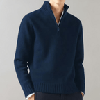 Sweter Męski | Luźny krój z suwakiem przy dekolcie - Arkadya Outlet - Sweaters
