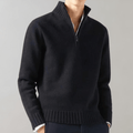 Sweter Męski | Luźny krój z suwakiem przy dekolcie - Arkadya Outlet - Sweaters