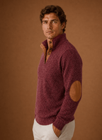 Sweter Męski | Luźny Krój z Zamkiem i Stójką na Górze - Arkadya Outlet - Sweaters