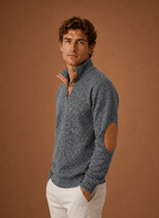 Sweter Męski | Luźny Krój z Zamkiem i Stójką na Górze - Arkadya Outlet - Sweaters