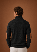 Sweter Męski | Luźny Krój z Zamkiem i Stójką na Górze - Arkadya Outlet - Sweaters