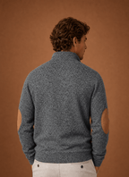Sweter Męski | Luźny Krój z Zamkiem i Stójką na Górze - Arkadya Outlet - Sweaters