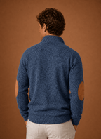 Sweter Męski | Luźny Krój z Zamkiem i Stójką na Górze - Arkadya Outlet - Sweaters