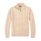Sweter Męski | Półzamek i Wysoki Kołnierz w Prążek - Arkadya Outlet - Sweaters