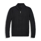 Sweter Męski | Półzamek i Wysoki Kołnierz w Prążek - Arkadya Outlet - Sweaters