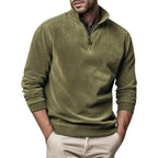 Sweter Męski | Półzip z Kołnierzem i Ściągaczami na Mankietach - Arkadya Outlet - Sweaters