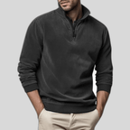 Sweter Męski | Półzip z Kołnierzem i Ściągaczami na Mankietach - Arkadya Outlet - Sweaters