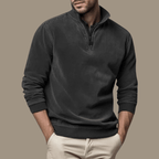 Sweter Męski | Półzip z Kołnierzem i Ściągaczami na Mankietach - Arkadya Outlet - Sweaters