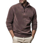 Sweter Męski | Półzip z Kołnierzem i Ściągaczami na Mankietach - Arkadya Outlet - Sweaters