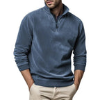 Sweter Męski | Półzip z Kołnierzem i Ściągaczami na Mankietach - Arkadya Outlet - Sweaters